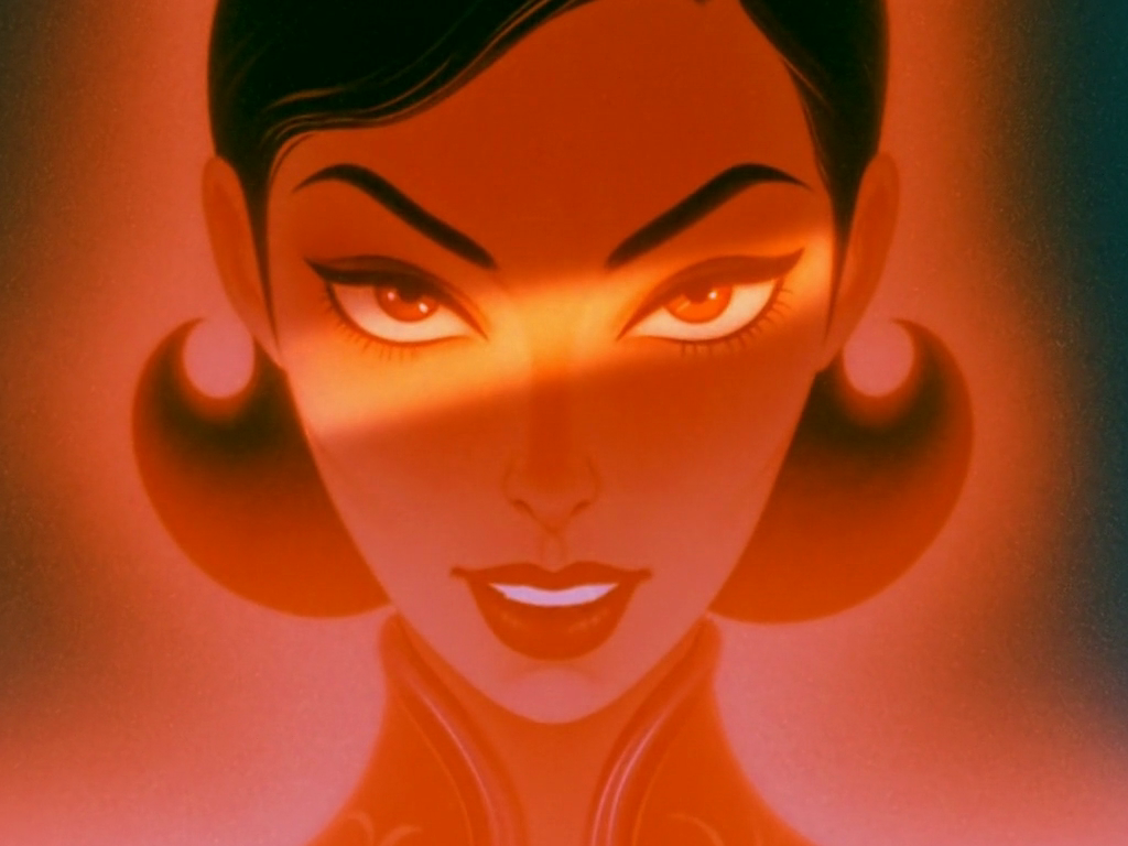 Owner-approved clip, animated later: Elektra with a slash of orange light across her eyes, the prompt the preflight read as a knife fight