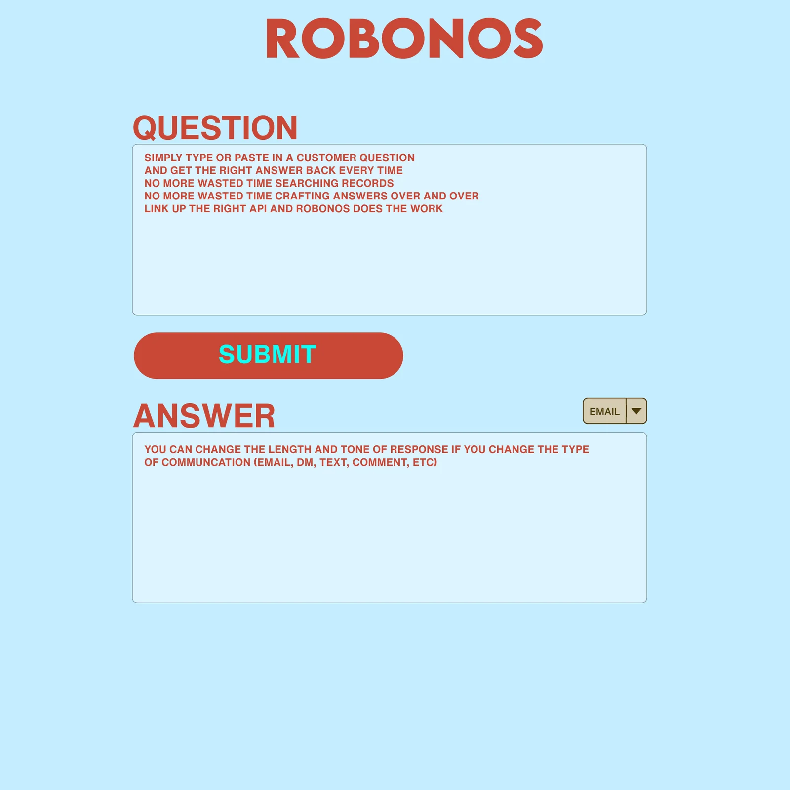 Robonos blue interface study